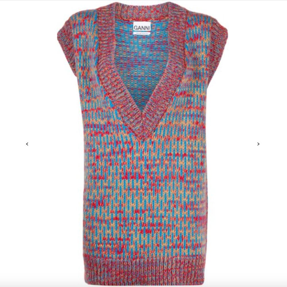 GANNI Hand Knit Wool Vest